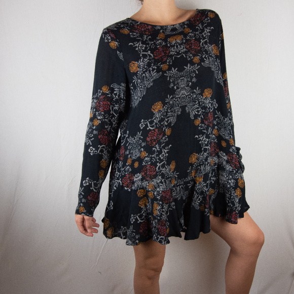 Free People Vintage Floral Long Sleeve Mini Dress - Picture 3 of 7